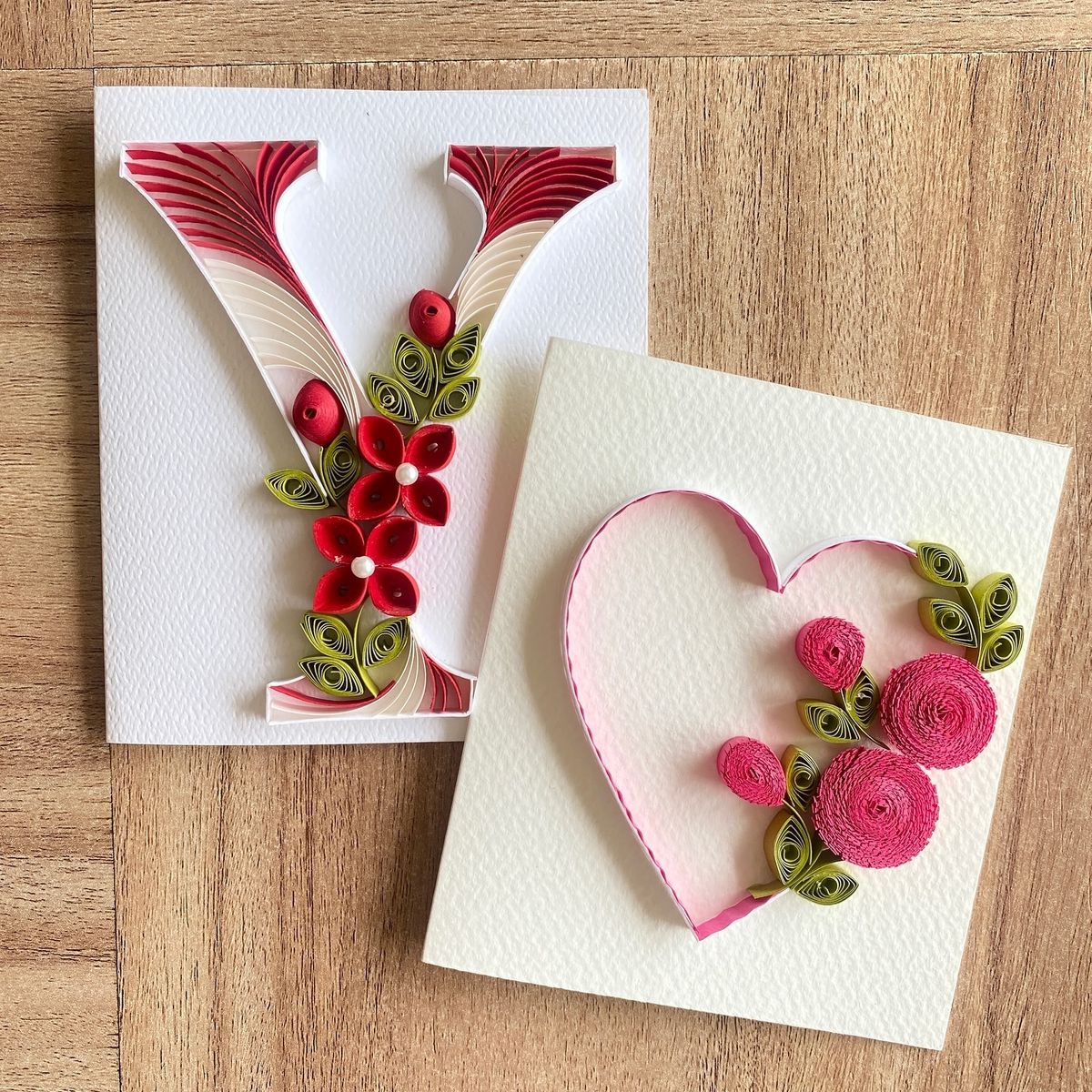 Cartões artesanais em quilling