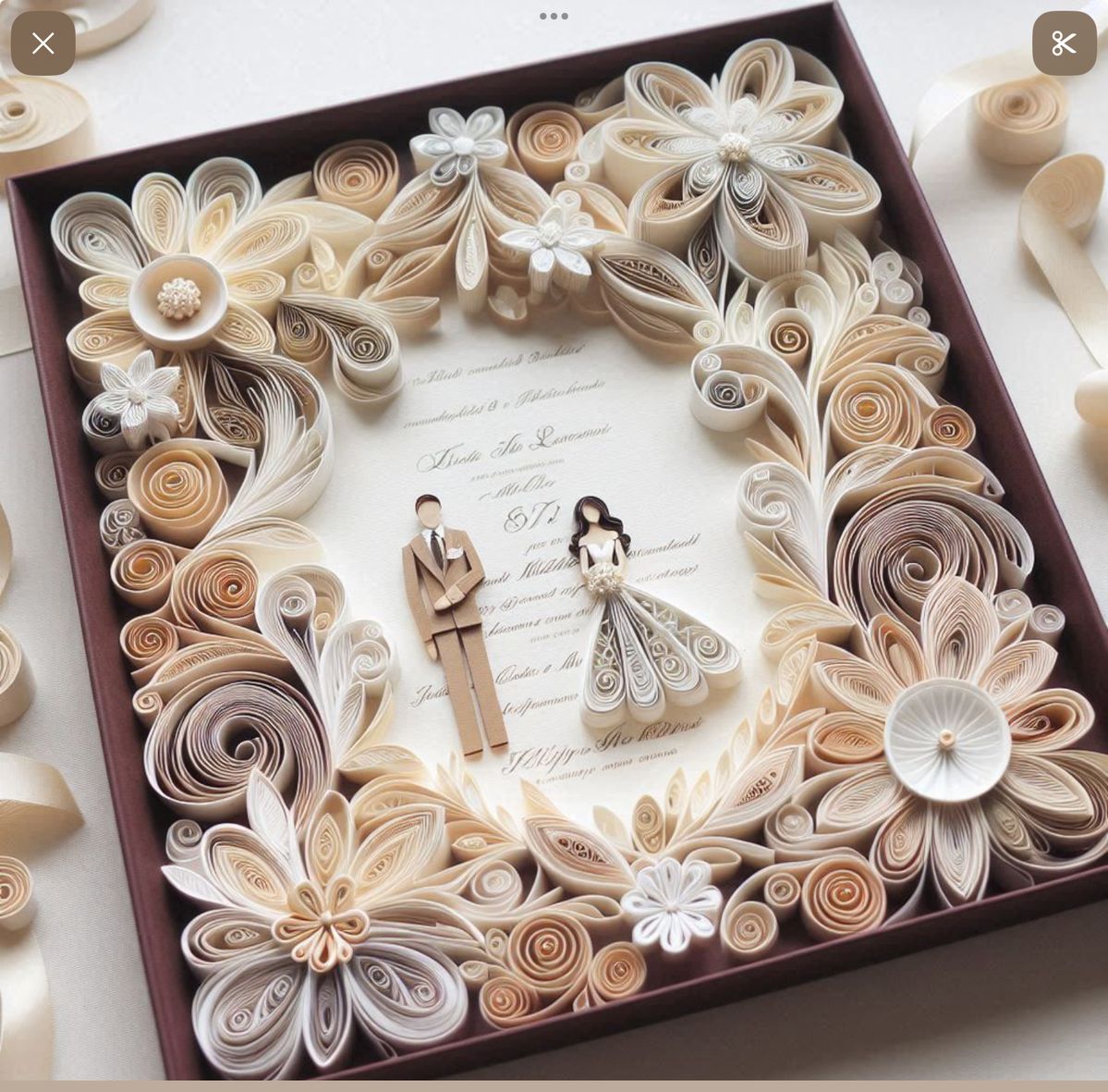 Lembrança de casamento em quilling